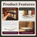 Adjustable Pull-Out Spice Rack Organizer - Cream