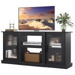 WLIVE Retro TV Stand with Storage for 65” TVs
