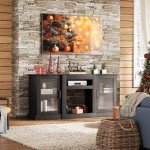 WLIVE Retro TV Stand with Storage for 65” TVs