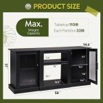 WLIVE Retro TV Stand with Storage for 65” TVs