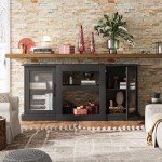 WLIVE Retro TV Stand with Storage for 65” TVs