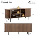 Walnut TV Stand with Power Outlet and Storage