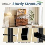 TV Stand Dresser with 5 Drawers and Open Shelf
