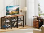 Rustic Brown 3-Tier TV Stand and Media Console