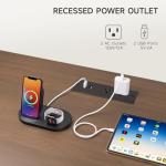 Walnut TV Stand with Power Outlet and Storage