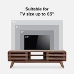 Mid-Century Modern TV Stand with Storage - Walnut