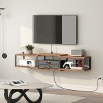Wall-Mounted Floating TV Stand with Storage