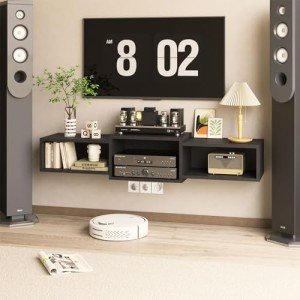 IBUYKE Modern Floating TV Stand with Power Outlet