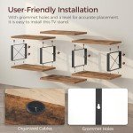 Wall-Mounted Floating TV Stand with Storage