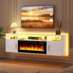 Modern Floating TV Stand with LED Light, 70