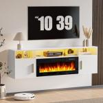 Modern Floating TV Stand with LED Light, 70