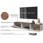 Glossy White Wall Mounted TV Console with Floating Design