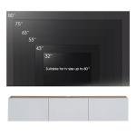 Glossy White Wall Mounted TV Console with Floating Design