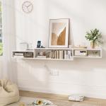 71'' White Floating TV Stand with LED Lights