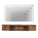 Floating TV Stand with Storage Cabinet - Rustic Brown