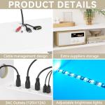 71'' White Floating TV Stand with LED Lights