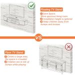 Floating TV Stand with Storage Cabinet - Rustic Brown