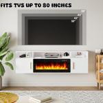 Modern Floating TV Stand with LED Light, 70