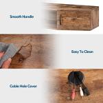 Floating TV Stand with Storage Cabinet - Rustic Brown