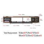Walnut Floating TV Stand with Storage Shelves