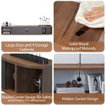 Walnut Floating TV Stand with Storage Shelves
