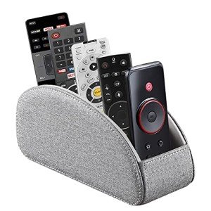 PU Leather Remote Control Holder with 5 Compartments