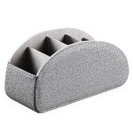 PU Leather Remote Control Holder with 5 Compartments