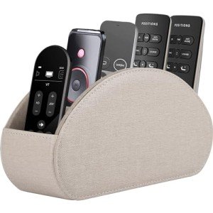 Remote Control Holder with 5 Compartments - Cream