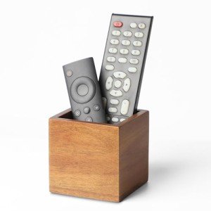 Acacia Wood Remote Control Holder Caddy