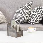 Rustic Dark Gray Wood Remote Control Holder Caddy