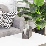 Rustic Dark Gray Wood Remote Control Holder Caddy