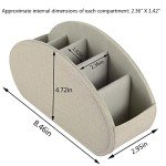 Remote Control Holder with 5 Compartments - Cream