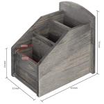 Rustic Dark Gray Wood Remote Control Holder Caddy