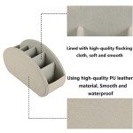 Remote Control Holder with 5 Compartments - Cream