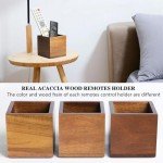 Acacia Wood Remote Control Holder Caddy
