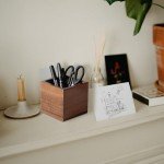 Acacia Wood Remote Control Holder Caddy