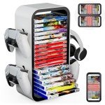 Allnice Game Rack: Holds 19 Games & 4 Controllers