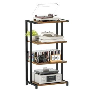 4-Tier Corner AV Media Stand and Organizer