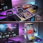 Allnice Game Rack: Holds 19 Games & 4 Controllers