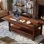 Rolanstar Retro Lift Top Coffee Table with Drawers