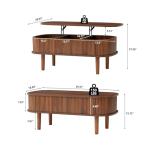 Modern Fluted Lift-Top Coffee Table with Storage