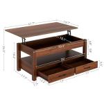 Rolanstar Retro Lift Top Coffee Table with Drawers