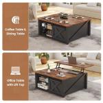 Lift Top Coffee Table with Hidden Storage - Black