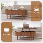 Modern Fluted Lift-Top Coffee Table with Storage
