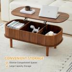 Modern Fluted Lift-Top Coffee Table with Storage