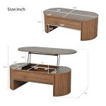 Lift Top Coffee Table with Hidden Storage - Brown