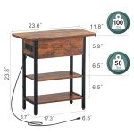 Yoobure Flip Top End Table with Charging Station