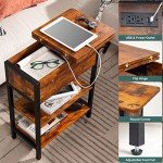Yoobure Flip Top End Table with Charging Station