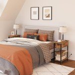 Narrow End Table with Charging Station and USB Ports