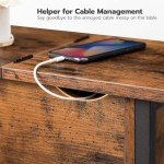 Narrow End Table with Charging Station and USB Ports